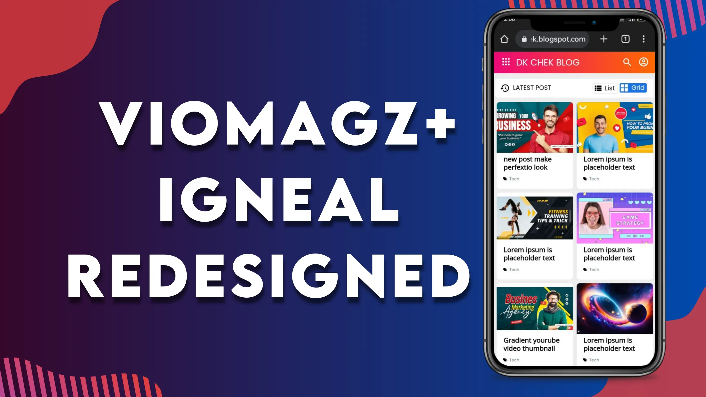 VIOMAGZ + IGNIPLEX Redesigned blogger template Free download