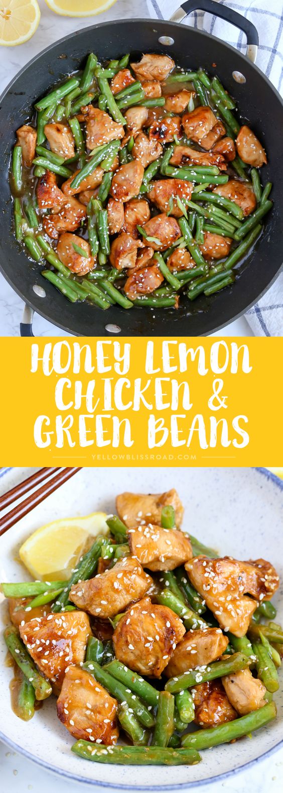 This Honey Lemon Chicken and Green Beans is a light and fresh meal with a ton of flavor. Dinner is on the table in just 20 minutes!