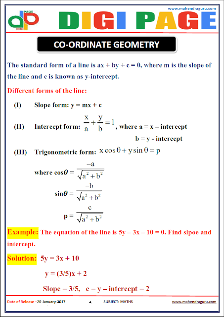 DP | CO-ORDINATE GEOMETRY | 20 - JAN - 17