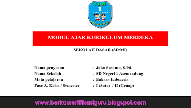modul ajar kelas 1 SD Bahasa Indonesia KK Merdeka
