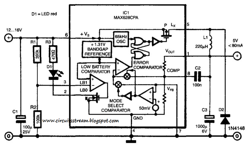 Simple Switch-Mode Voltage Regulator Circuit Diagram