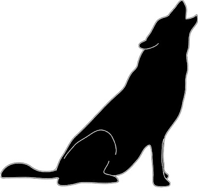 black and white clipart of wolf