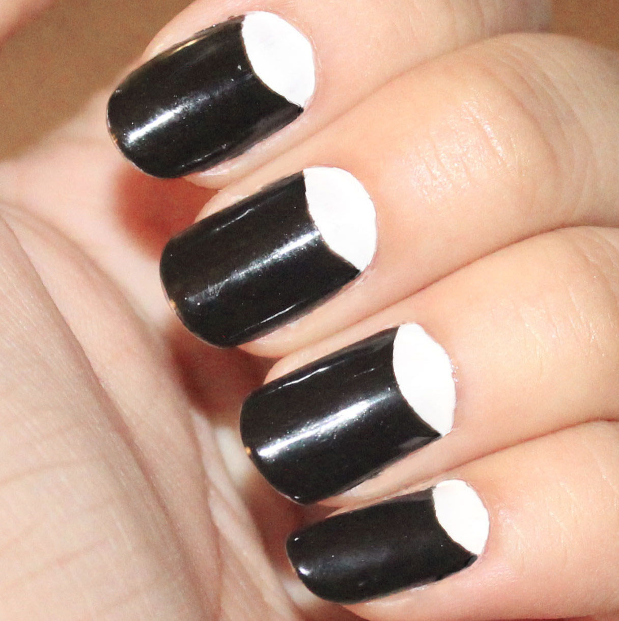  Nails With Half Moon 