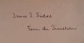 "James T Fields From the Translator" in Longfellow's hand