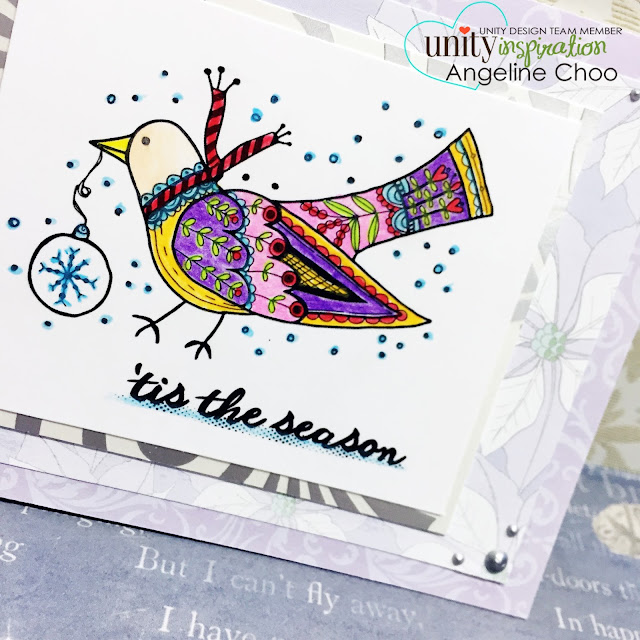 ScrappyScrappy: Folksy Partridge with Unity Stamp #scrappyscrappy #unitystampco #christmas #partridge #card #cardmaking #papercraft #coloring #stamp #stamping #holiday