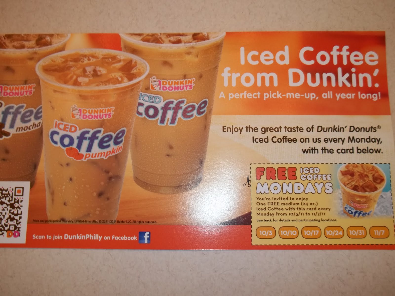 One Day at a Time Mama Dunkin Donuts FREE Iced Coffee