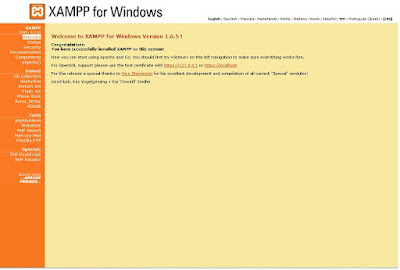 Tampilan awal XAMPP Webserver