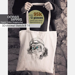 OceanSeven_Shopping Bag_Tas Belanja__Nature & Animal_3D Animal Sketch 8 TX
