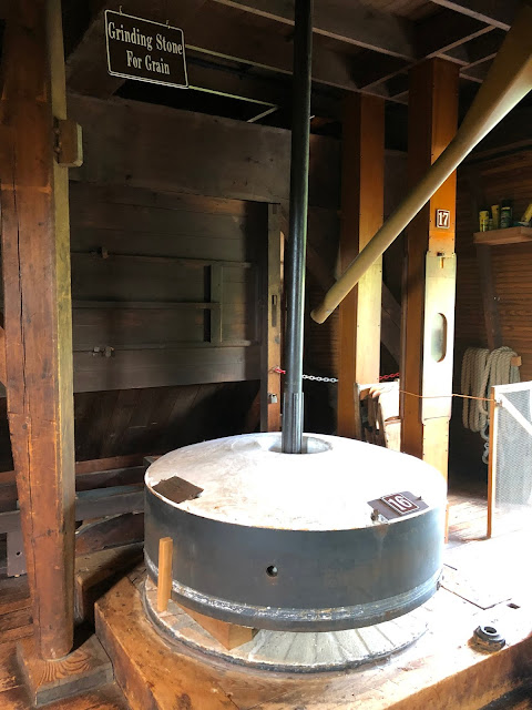 A look at one of the windmill's grindstones at Fabyan Windmill in Geneva, Illinois