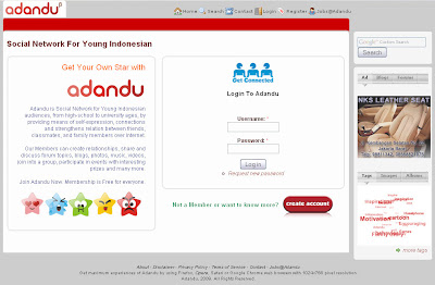 adandu loginpage 12 Situs Jejaring Sosial Asli Buatan Indonesia !