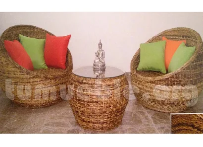 conjunto comedor en rattan j54+j53