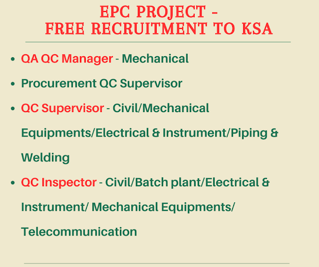 EPC Project - Free recruitment to KSA