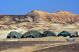 Israeli military outpost tents Negev desert