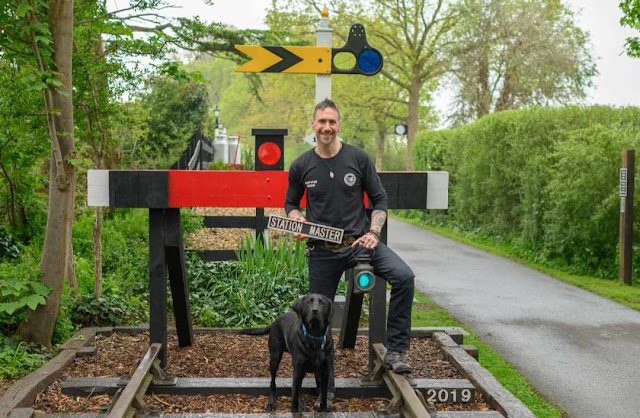 Nast Hyde Halt Mike with Baz the station mascot