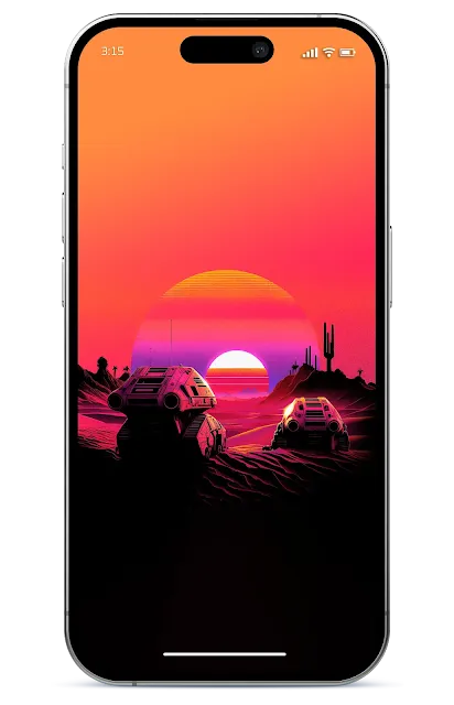 Star Wars Tatooine Synthwave Style Sunset Wallpaper for PC