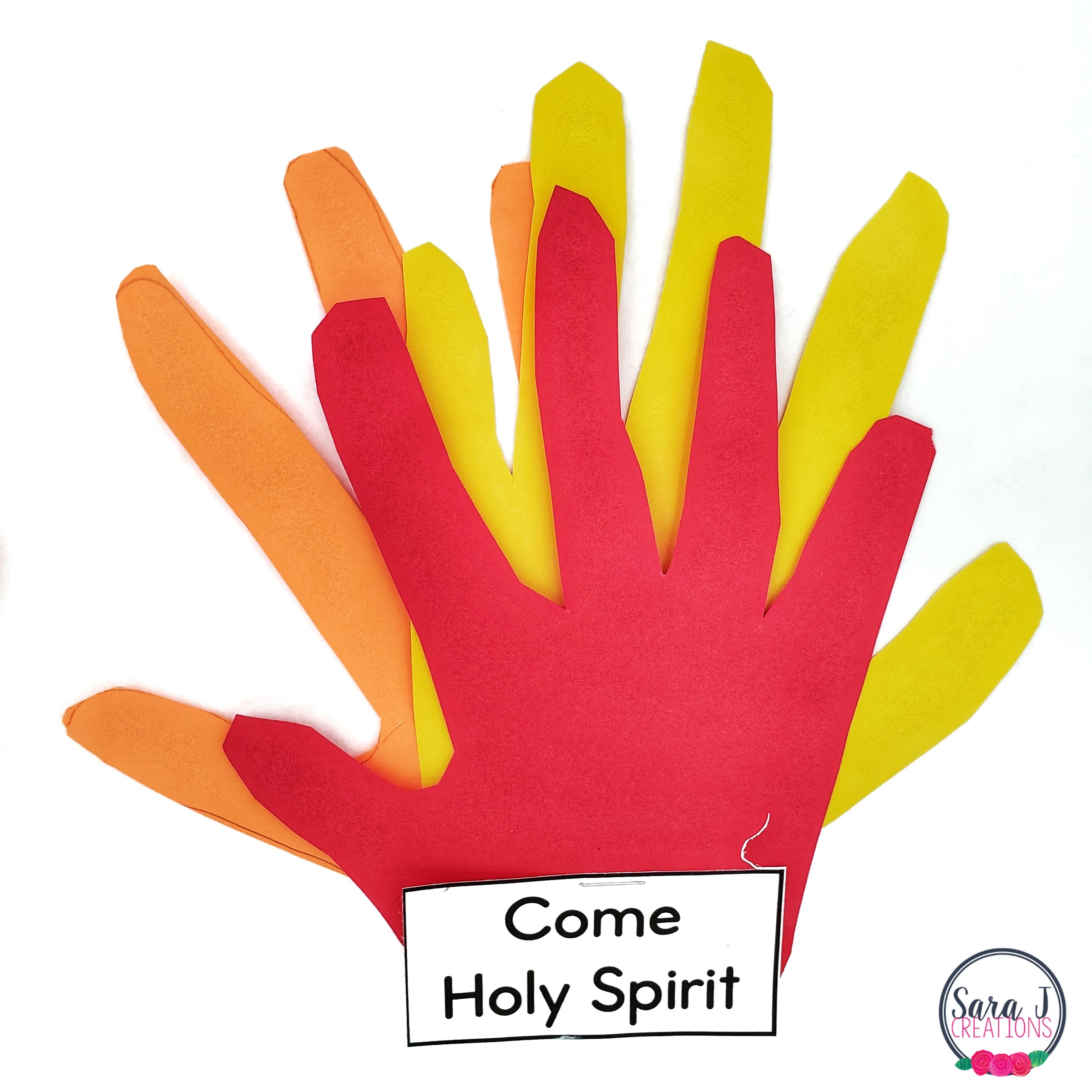 Handprint fire for the Holy Spirit