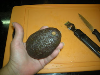 Cutting an avocado