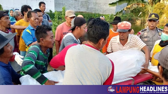 Mayat Pria di Kolam Walet Dievakuasi Polsek Pringsewu Kota