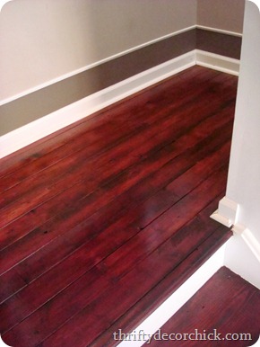 wood floor stair landing