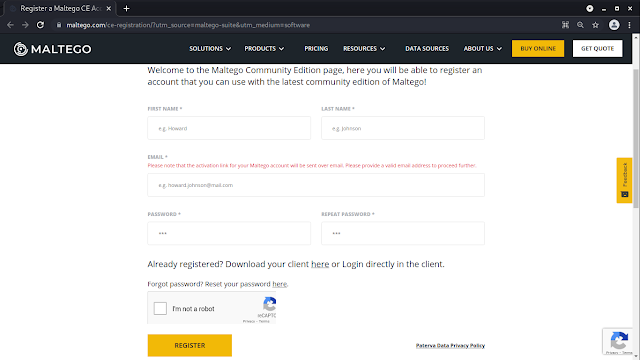 Maltego Registration