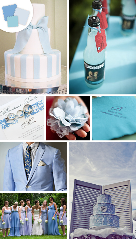 All suggestions from The Wedding Channel Another option is ice blue