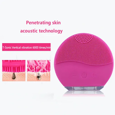 Cool Weird, buy it from market Electric Facial Cleansing Brush Silicone Sonic Vibration Mini Cleaner Deep Pore Cleaning Skin Massage face brush cleansing