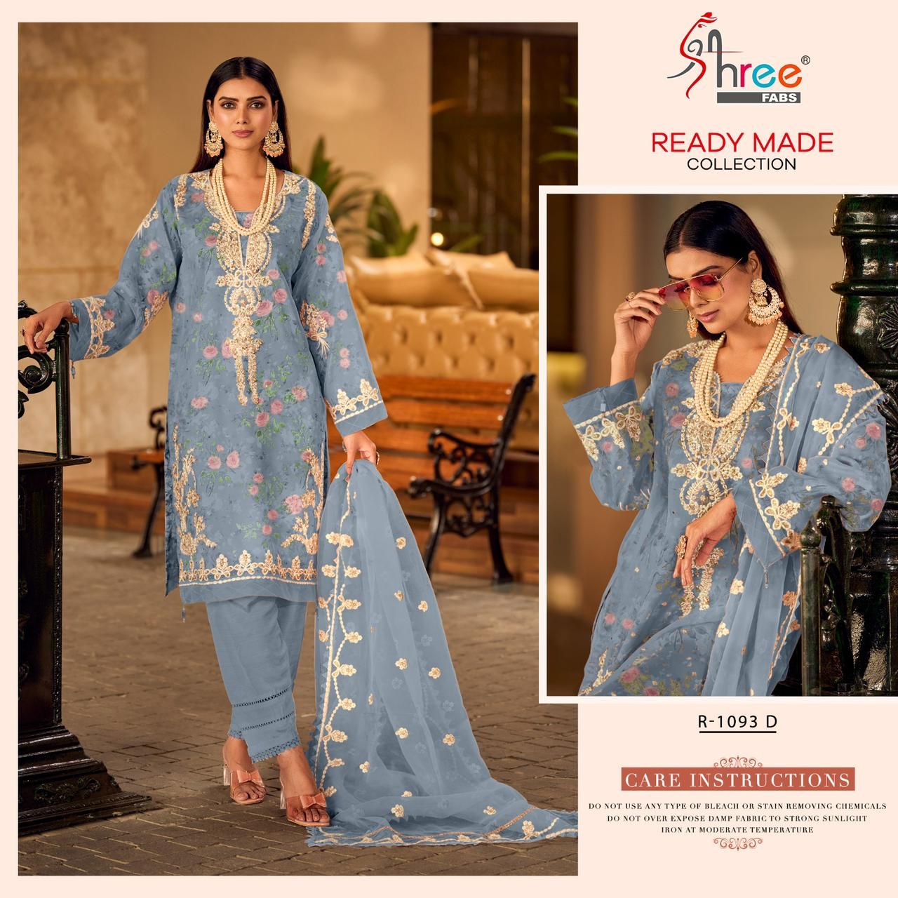 Buy Organza Embroidery Sr 1093 Shree Fabs Readymade Suits Ca