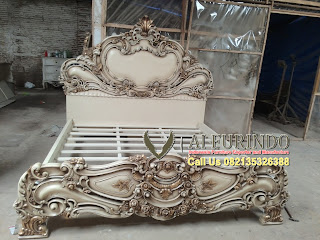 sell classic french carved bed white indonesia-sell indonesia furniture