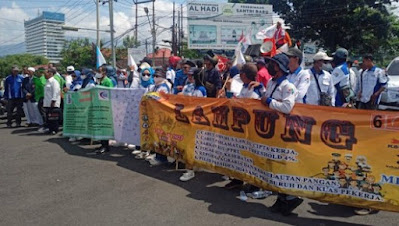 Mayday di Lampung, Ratusan Buruh Tolak RUU Kesehatan dan Cabut Omnibus Law