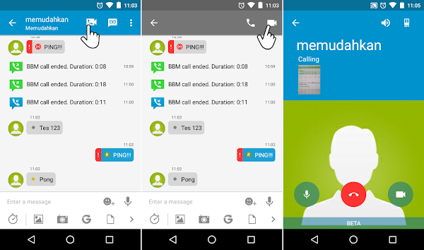 Cara video call BBM Android iOS
