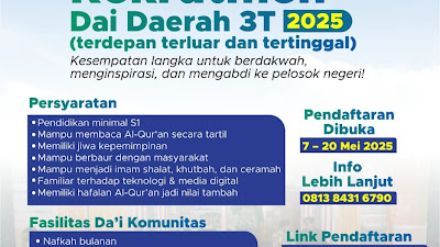Ayo Jadi Bagian Dakwah di 3T, Daftar Program Dai Muda!