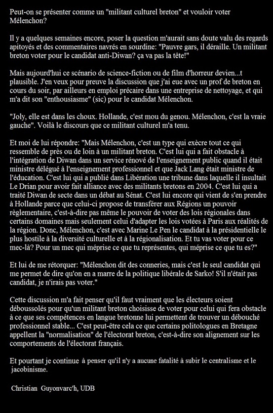 Tribuna de Christian Guyonvarc'h contra lo vòt FdG