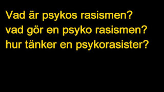 Vad är psykos rasismen? vad gör en psyko rasist? hur tänker en psykorasist?