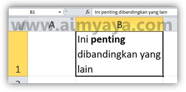 Masih di seputar format teks di dalam sel microsoft excel Cara Membuat Sebagian Teks Menjadi Tebal (Bold) di Ms Excel