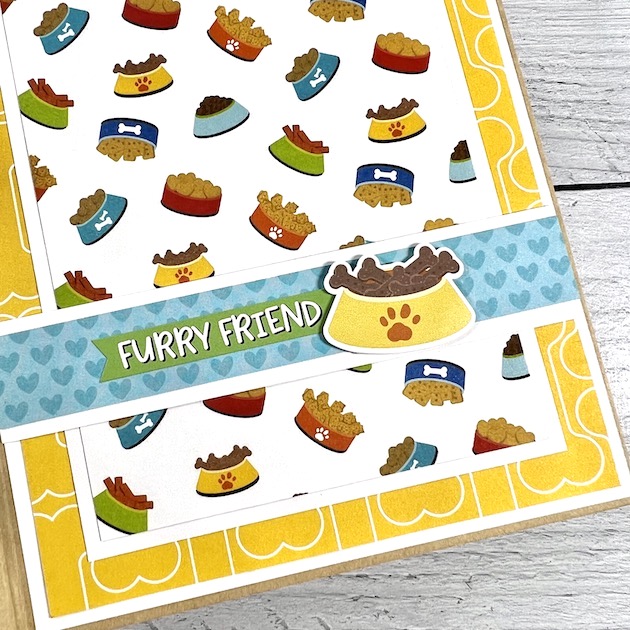 Dog Scrapbook Album page with dog bowls and treats