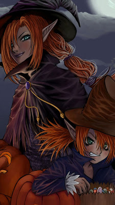2 Halloween Witches iPhone 5 Wallpapers