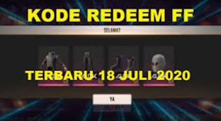 Kode Redeem Free Fire 18 Juli 2020