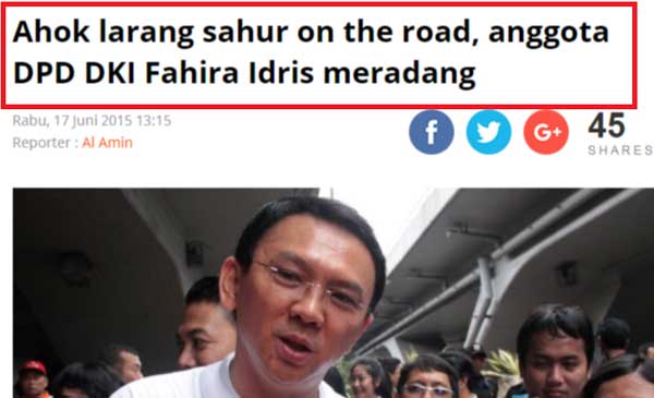 Dahulu Kala Ahok-Djarot Dikecam Saat Melarang Sahur On The Road, Bagaimana Sekarang?