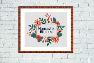 Namaste cross stitch pattern - Tango Stitch