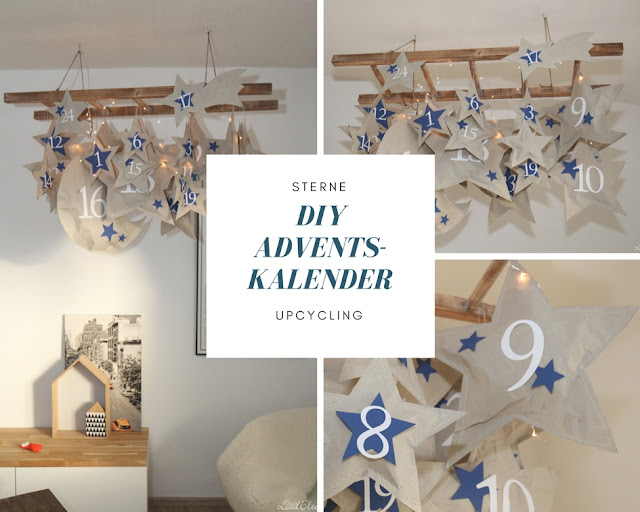 Adventskalender - Selbermachen - DIY - basteln - Upcycling - Sterne