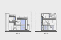 Triangular House in Muko Design with 1 Large Room and Mezzanine by Fujiwara Architects