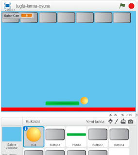 Tuğla Kırma Oyun Yapımı -Scratch Örnekleri