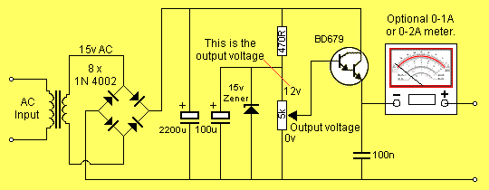 rangkaian power  supply  2 ampere  SKEMA  ELEKTRO KU