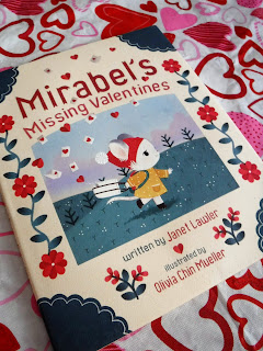 front cover of Mirabel's Missing Valentines featuring a cute mouse girl and decorate floral elements