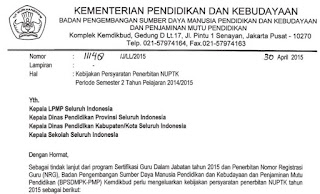 Syarat Terbaru Penerbitan NUPTK Tahun 2015