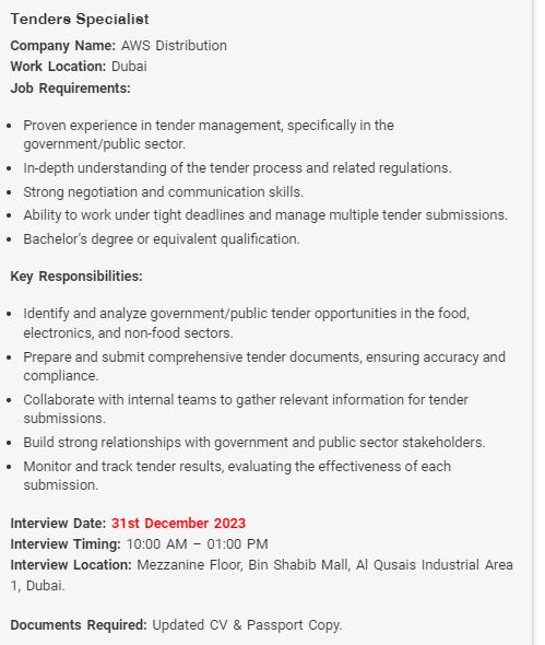 Jobs Interviews In Dubai, Sharjah, Abu Dhabi