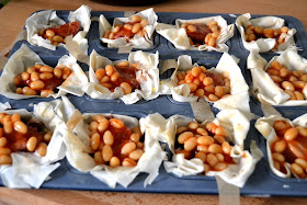 all-day breakfast bites in filo pastry