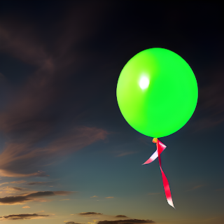 single green balloon