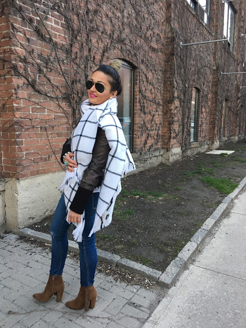 Spring layering, how to layer, mango leather jacket, what to wear in spring, how to wear chunky heels, layering with leather jacket, forever21 ankle boots, toronto fashion blogger, kako nositi koznu jaknu, hot pink lips