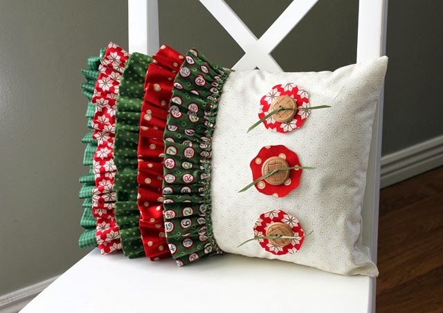 Cute ruffled Christmas Pillow